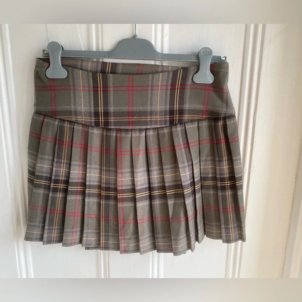 Aqua Cutest Plaid Tartan Pleated Mini Wrap Skirt Sz M - Picture 11 of 14